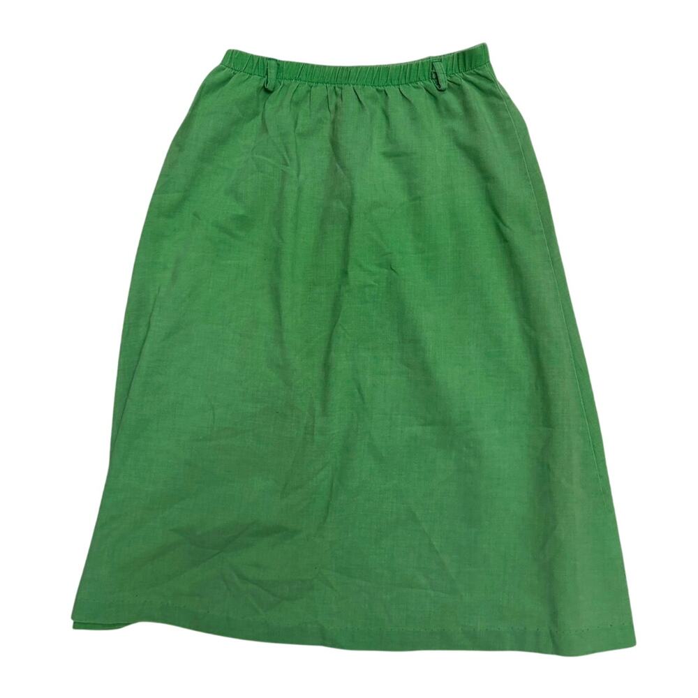 Minimal Bright Green Midi Skirt - Size 10 💚